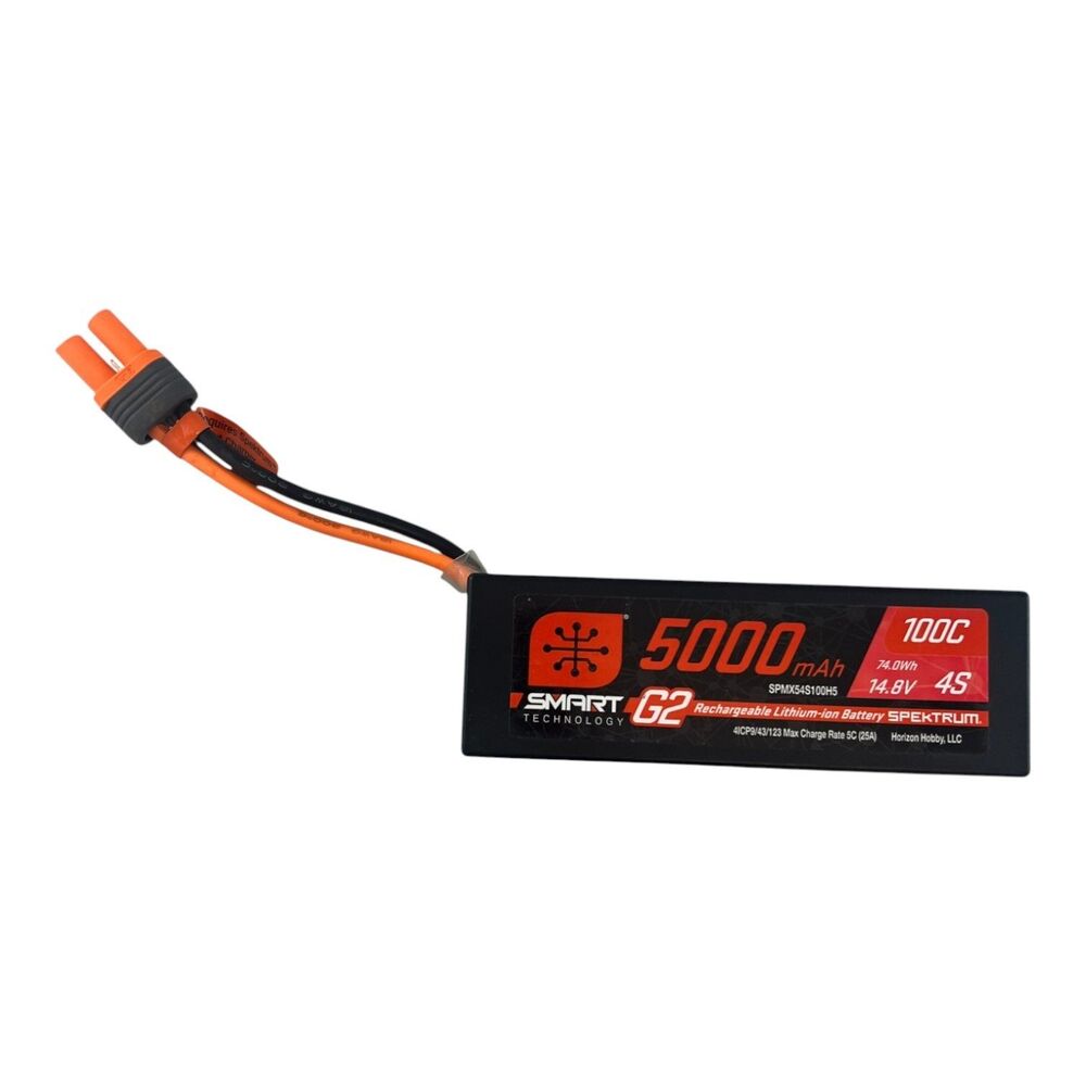 Spektrum Accessories 5000mAh 4S 14.8V Smart G2 LiPo 100C IC5 SPMX54S100H5